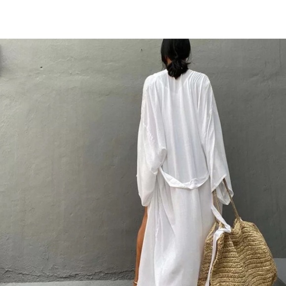 White Washed Summer Cotton Maxi
Oversized Open Front Kimono Duster - Picture 5 of 8